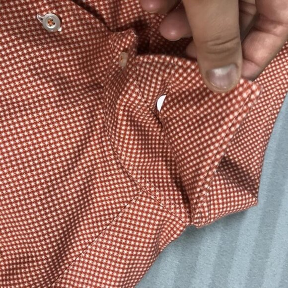 Emanuel Berg Shirt Mens L/XL 17 Red White Modern Fit Stretch Button Up Dress - Picture 10 of 11
